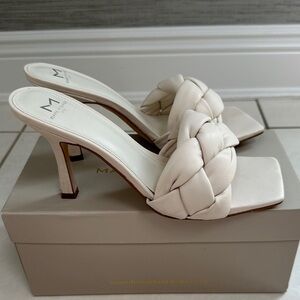 Marc Fisher Cream Braided Heels